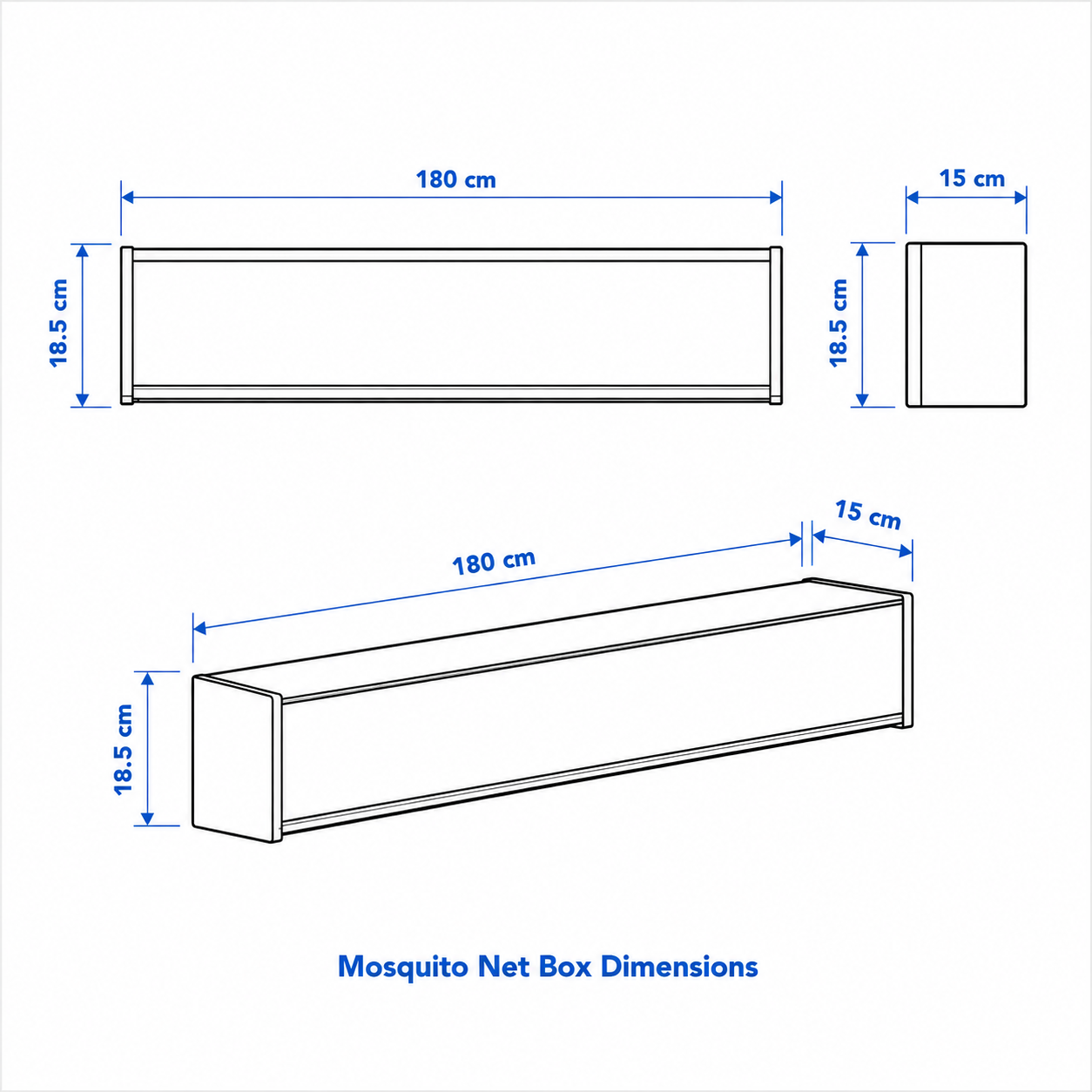 Premium Wooden Box Mosquito Net - White
